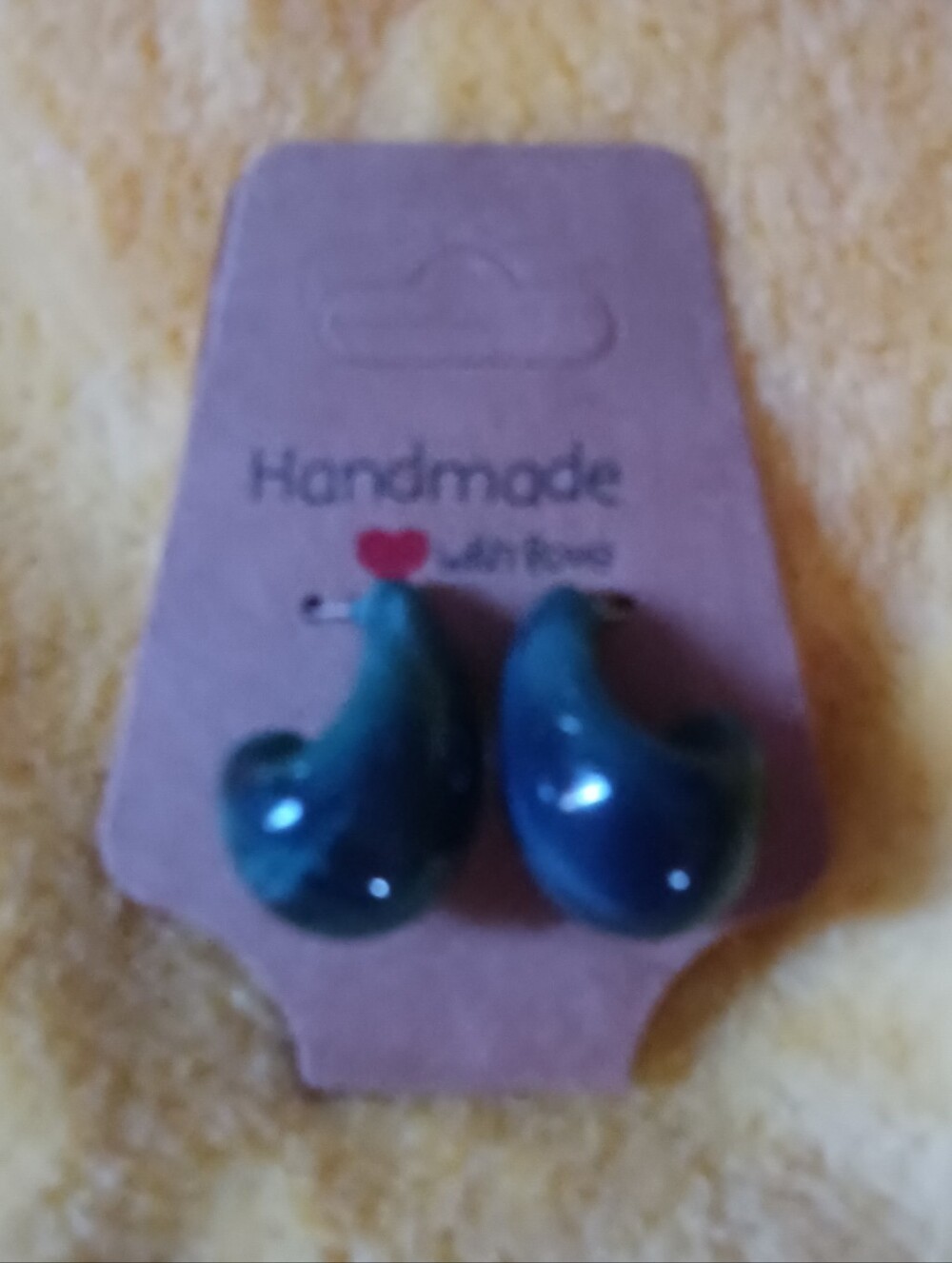 Kids Teal Blue Heart Stud Earrings -
